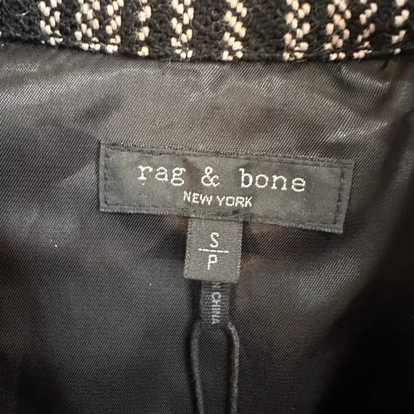 NWT rag & bone Black and White Striped Long Sleeve trenchcoat, NWT Size S - Picture 4 of 6